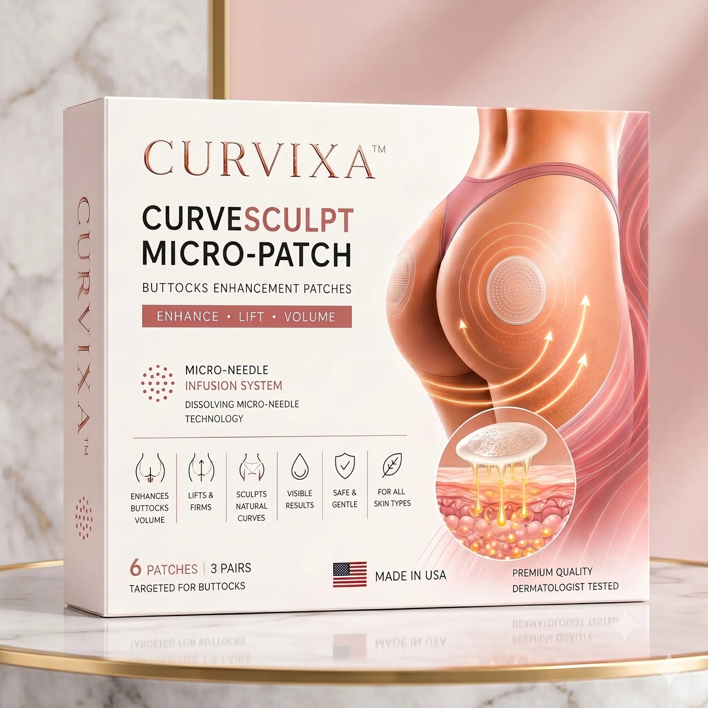 Curvixa™ CurveSculpt Micro-Patch ✦ Sculpt • Firm • Smooth Lower Body Curves ✦ Micro-Needle Infusion System