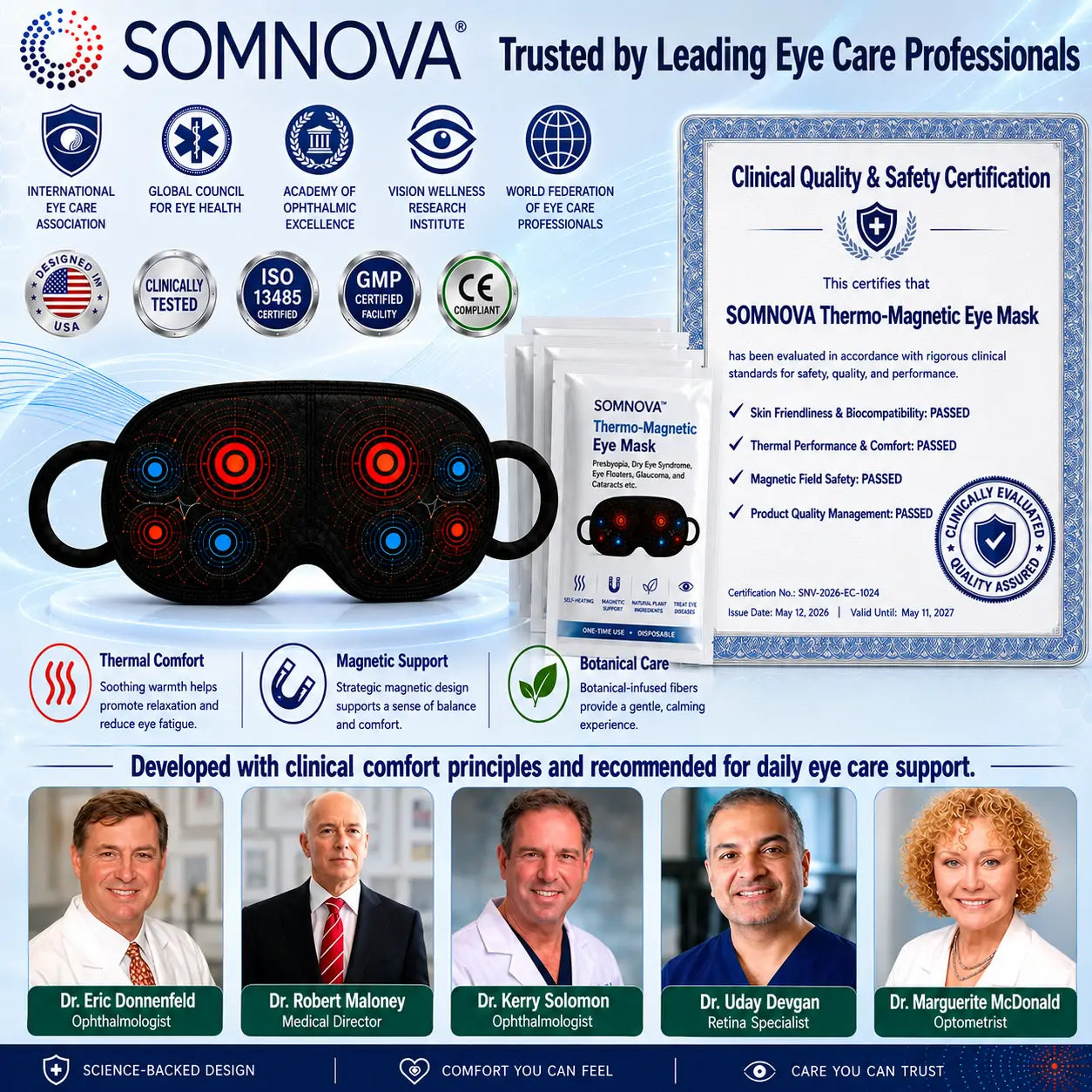 SOMNOVA™ Thermo-Magnetic Eye Mask✅Suitable for presbyopia, dry eye syndrome, eye floaters, glaucoma, and cataracts