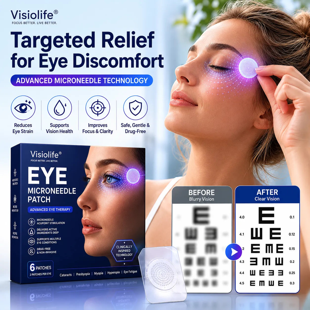 Visiolife™ Transdermal Vision-Repair Eye Microneedle Patch✅(Suitable for presbyopia, dry eye syndrome, glaucoma, and cataracts)