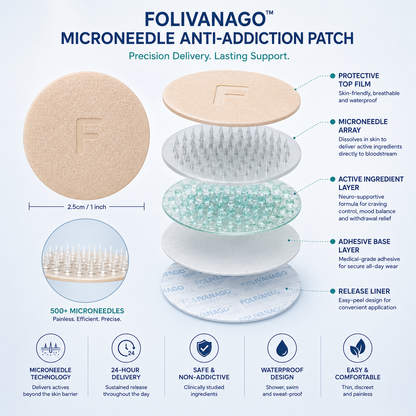 ☘️Official Brand Store✅Folivanago™ Microneedle Anti-Addiction Patch—Addresses smoking, alcohol, and other addictions.
