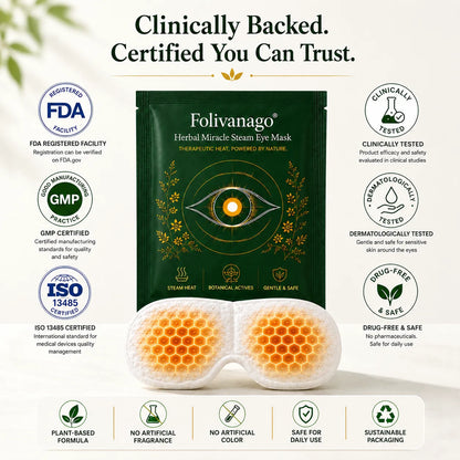🔥LAST DAY 49% OFF🥇Folivanago® Herbal Miracle Steam Eye Mask.Treatment of eye diseases, sleep disorders, headache relief, and periocular care.