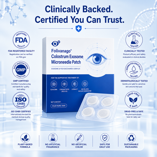 🔥LAST DAY 49% OFF🥇Folivanago® Colostrum Exosome Microneedle Patch.Cures AMD, pink eye, cataracts, glaucoma,etc.