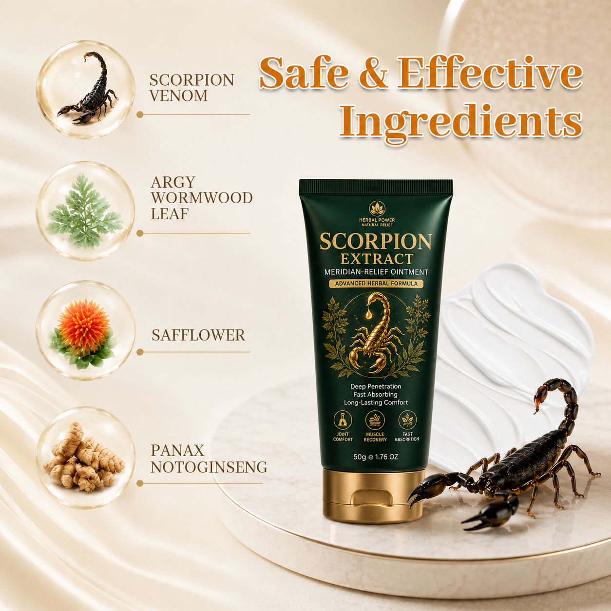 ☘️Official Brand Store✅Scorpion Extract Meridian‑Relief Ointment