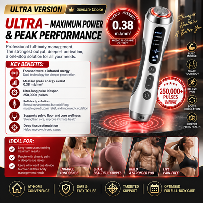 🔥ULTRASONIC SHOCK WAVE BODY REMODELING SYSTEM™——Enhances bust and lifts buttocks. Fuel Muscle Growth.Boost Circulation. Relieve Pain.