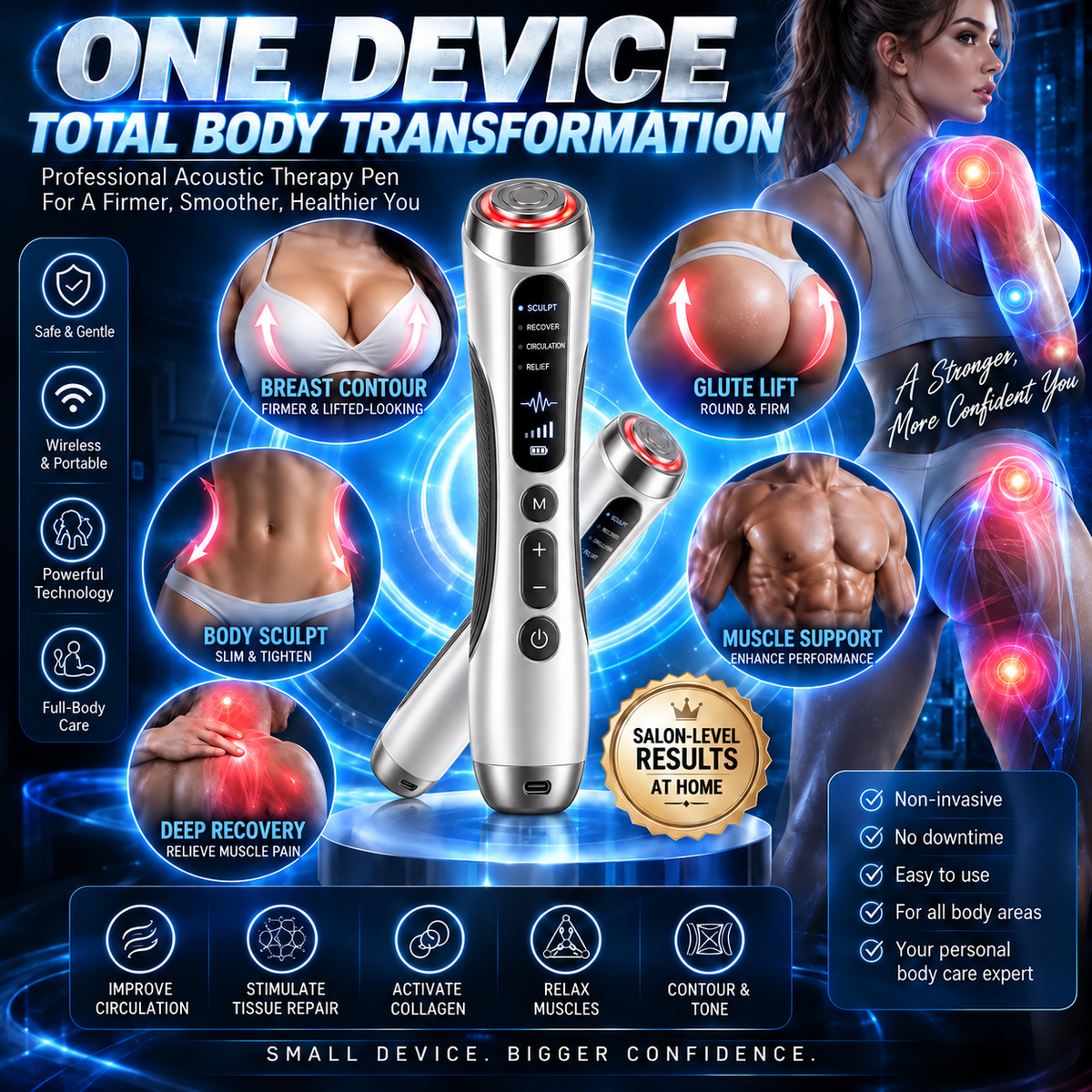 🔥ULTRASONIC SHOCK WAVE BODY REMODELING SYSTEM™——Enhances bust and lifts buttocks. Fuel Muscle Growth.Boost Circulation. Relieve Pain.