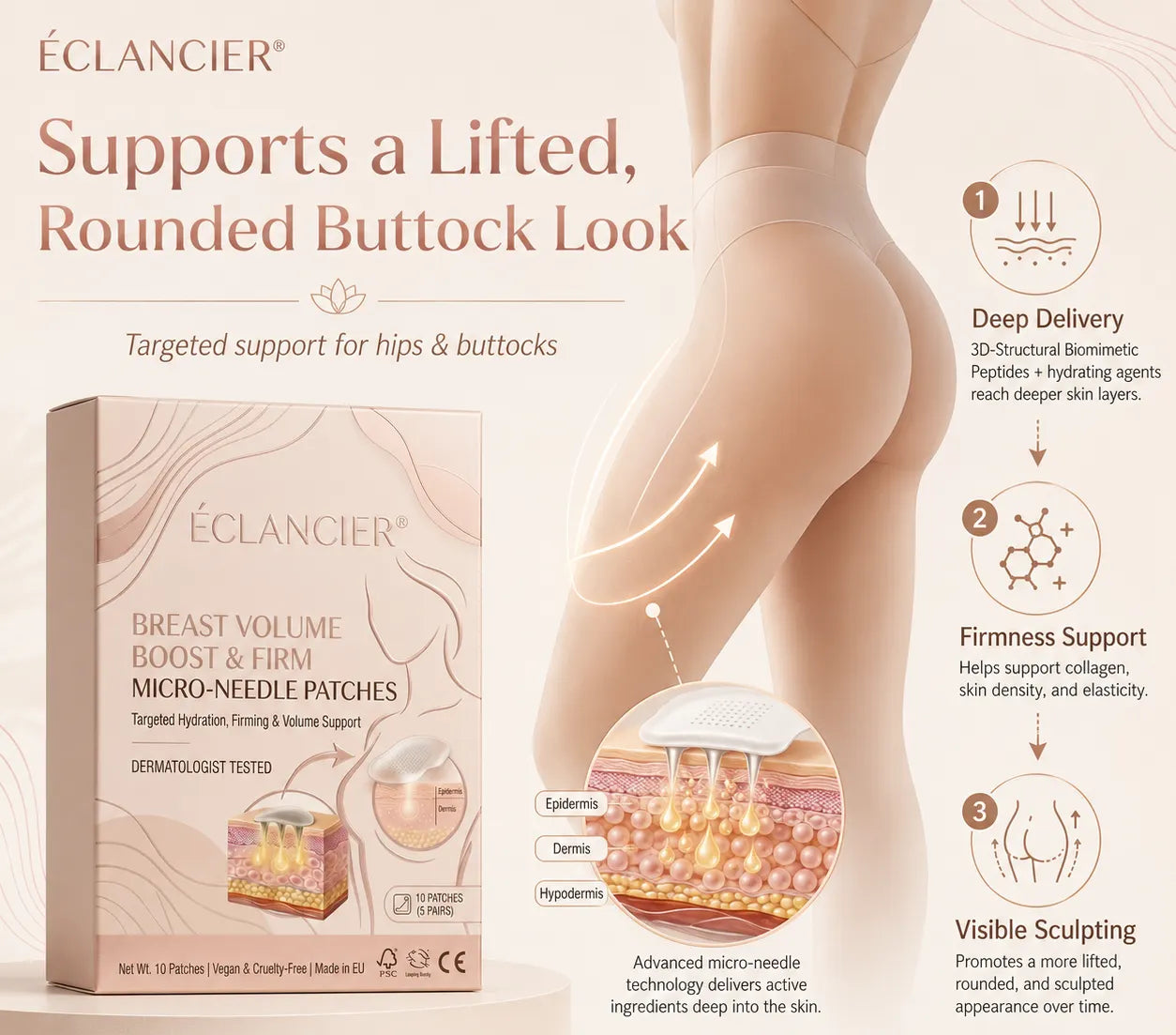🔥🥇ÉCLANCIER® Targeted Breast Enhancement Advanced Nano Microneedle Patch