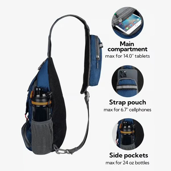 ✨Perfect for Hiking and Traveling✨Packable Small Crossbody Sling Backpack with Side Pouch